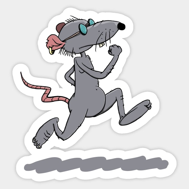 Running Rat Sticker by schlag.art